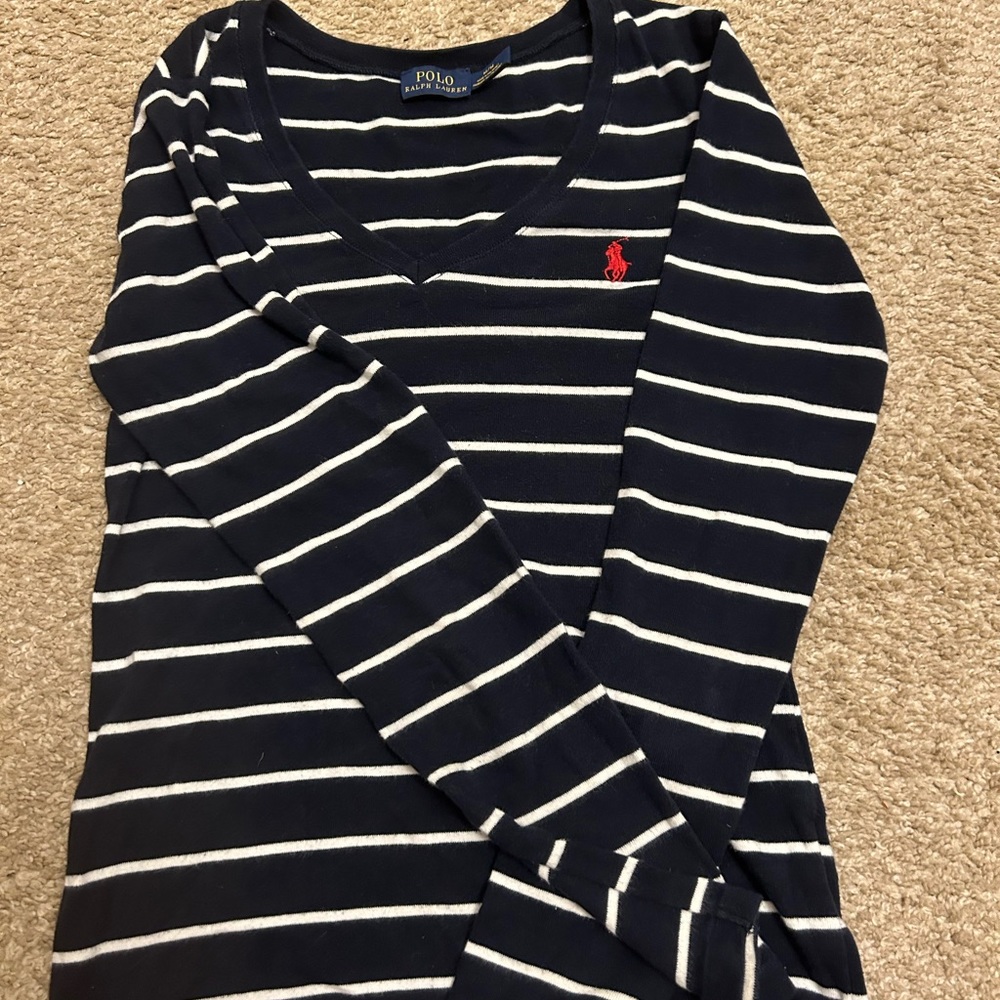 Polo Women’s Medium Blue & white striped